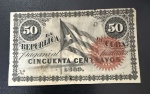 Cédula Estrangeira, La República de CUBA, Revolução de 1868/1876, Valor 50 Centavos, Ano 1869, Soberba.