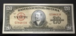 Cédula Estrangeira, Banco Nacional de CUBA, Valor 20 Pesos, Série 1958, Soberba.