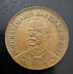 Medalha Comemorativa, Homenagem a Rui Barbosa, Data 09/10/1907, Bronze, Muito Bem Conservada.