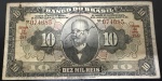 Cédula Brasileira, República, Banco do Brasil, Valor 10 Mil Reis, 2ª Estampa, Período de Circulação 1930/1945, Muito Bem Conservada.