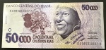 Cédula Brasileira, "BAIANA", Valor 50.000 Cruzeiros Reais, Ano 1994, Soberba.