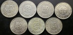 Moedas do Brasil, República, Valor 50 Reis, Datas 1918 à 1926, Total de 07 Moedas, Níquel, Soberbas/FC.
