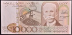 Cédula do Brasil, Valor 10.000 Cruzeiros, Série Reposição com *0003, Ano 1984, Chancelas Ernane Galvêas/Affonso Celso Pastore, Flor de Estampa.