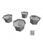 Quatro Aritas ware klin Kyoto,tigelas hexagonal em porcelana japonesa policromada , 8 x 5 cm.