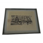 Xilografia apresentando cena escravocrata 1789,  40 x 31 cm