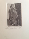 ALDEMIR MARTINS - Gravura em Metal. "Figura". Ano: 1992. Tiragem: 64/100. MI: 9,6x6cm. ME: 24x17cm. Ass e datado a lápis pelo artista na parte central inferior. Sem moldura