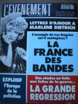 Revista - L'EVENEMENT - Nº 393 - 14 a 20 de Maio de 1992 - LA FRANCE DES BANDES <<<<<< Revista sobre cinema. Capa com MARLENE DIETRICH - PUBLICAÇÃO FRANCESA, NO IDIOMA FRANCÊS >>>>>>> Formato 24 X 34 cm - Revista emexcelente estado de conservação, contendo 172 páginas, ricamente ilustradas, em cores.