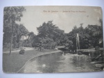 Cartão Postal - RIO DE JANEIRO - JARDIM DA PRAÇA DA REPÚBLICA - Anos 1900 - Selado e circulado - Datado 22-10- 1906 - Muito bom estado de conservação.