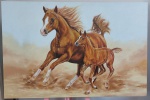 CAVALOS - EGUA e POTRINHO - Quadro em Óleo sobre tela, nas dimensões 120 X 80 cm. Autora: Rosi Mota.