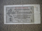 Cédula Alemã - V - 35508624 - Rentebbankfchein FINE RENTENMARK - 1 - 30 de Janeiro de 1937 - MBC