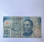 Mexico - CÉDULA DE 20 PESOS - X 1226559 - MBC Micro furo na testa