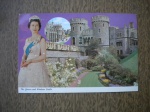 Cartão Postal - 1429 - Lindo Carão postal da RAINHA ELIZABERTH II e O CASTELO D WINDSOR CASTLE - Continental Card - CARTÃO POSTAL NÃO CIRCULADO - Ótimo estado de conservação.