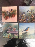 Diversos - (Lote com 4) - BOLACHAS PARA COLOCAR COPO DE BEBIDAS - Lindas bolachas com FOTOS DE PÁSSAROS na frente e no verso - Ótimo estado de conservação,