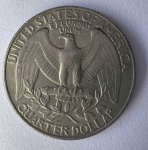 Americana - MOEDA DE QUARTER DOLAR - Ano 1990 - Diâmetro 25,00 X 2 mm - Flor de cunho