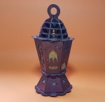 Lâmpada decorativa Islâmica em MDF, com desenhos, precisa de trocar a bateria - Dimensão: 27 X 12 cm