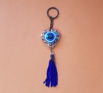 Chaveiro com "Olho Grego" - Total: 16,5 cm - Diâmetro: 4 cm