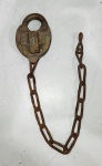 Antigo Cadeado Ferroviário de metal marcado  B&O RR Dayton. Sema a chave. Medindo  9.5 x 6.5 cm