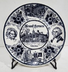 ANTIGO PRATO DE COLEÇÃO EM PORCELANA AMERICANA MARCA ENCO NATIONAL. COM DECORAÇÃO DO MOUNT VERNON. MEDINDO 25.5 CM