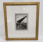 THOMAS KELLY - Antiga gravura Original emoldurada - Negroes Washing for Diamonds em Brazil - London 1820 - Vista de escravos lavando diamantes no Mandango no rio Jeguitinhonha no Serro Frio - Medindo a moldura 49 x 44 cm