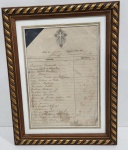 CONVITE  EMOLDURADO MISSA SÉTIMO DIA - BARÃO DA TAQUARA. MEDINDO A MOLDURA 42 X 32.5 CM