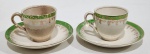 ALFRED MEAKIN  - PAR DE XÍCARAS DE CAFÉ EM PORCELANA INGLESA.  MARCAS DO TERMPO. MEDINDO  A XÍCARA 6 X X 6 X 8 CM E O PIRES 12 CM