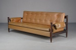 AUTOR NÃO IDENTIFICADO-RARO SOFA PARA 3 LUGARES EXECUTADO EM GONÇALO ALVES MACIÇO COM BELO ACABAMENT