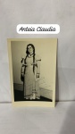FOTOGRAFIA  ASSINADA, AUREA CLAUDIA (?)- MEDIDAS 14X9CM. DEDICATÓRIA A BORIS FEIGHELSTEIN