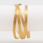 H.STERN - Pulseira articulada quatro aros em ouro amarelo, contraste 750 k e da joalheria. Med 6,5 c