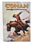 CONAN - A Lenda. Volume 1. Editora Mythos / Dark Horse Books. Capa dura. Dimensões: 19 x 28 cm. *** Atenção: Exemplar em perfeito estado de conservação, nunca manuseado, lacrado no plástico original da editora, o que nos impossibilitou de fotografar as páginas internas.