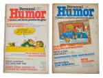 Quadrinhos Eróticos (02): "Personal Humor, Piadas, Mulheres, Pecados em Geral", nºs 13 e 14, s/d, Editora Grafipar, 32 páginas cada. Títulos de capa: "Entrevista Erótica com um Homorto: Pedro Malasartes pinta e borda. Nossa reportagem vai ao céu entrevistar o infernal mentiroso", "Sexo! Emoção! Suspensório!", entre outros. *** Personal Humor fazia parte da leva de revistas de humor e erotismo leve que surgiram após o sucesso de publicações como Mad, O Pasquim, Sexy e Playboy.