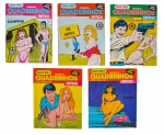 "Man Only Apresenta: Quadrinhos Eróticos para Adultos" (05), nºs 8, 12, 13, 17 e 18, s/d, Editora Zoom, com 64 páginas cada. Títulos de capa: "Camping", "Gol Erótico", "Traficante de Mulheres", Sonho Erótico" e "Paulista no Rio".