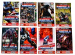 MARVEL - CAPITÃO AMÉRICA & GAVIÃO ARQUEIRO: "O Futuro Começa Agora" (08), nºs 1 a 8, datadas de outubro de 2013 a a maio de 2014, Editora Panini Comics, com 68 páginas cada. Aventuras Inéditas - Junte-se à Revolução