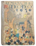 Livro Raro: "Almanach do O Tico-Tico", ano de 1930, capa dura. Ricamente ilustrado, com muitos desenhos coloridos, histórias em quadrinhos e contos. Apresenta manchas do tempo, mofo, desgastes, lombada reforçada com fita adesiva, interior com picos de insetos e a última página parcialmente rasgada. No estado. Dimensões: 23 x 31 cm. *** O Tico-Tico foi uma publicação infantil brasileira que circulou de 1905 a 1977. Foi a primeira revista a publicar histórias em quadrinhos no país.