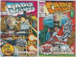 MARVEL - CABLE (02): "Sangue & Metal" - Minissérie, nºs 1 e 2 - completa, datadas de fevereiro e março de 1996. Títulos de capa: "Mini-série Quinzenal com o Líder da X-Force!" e "A Conclusão da MAIOR BATALHA de Cable!".