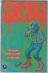 HQ - Revista em Quadrinhos - SKIN, volume único, ano 1992, Ed. Tundra, com 48 páginas. De Peter Milligan, Brendam McCarthy e Carol Swain. Textos em língua inglesa. *** "SKIN - A história crua e controversa de uma vítima da talidomida. Um livro violento, uma tragédia permeada por um humor ácido, é a história de Martin Atchitson: alguns de seus colegas o chamavam de maluco - a maioria o chamava de Martin 'Atchet'. Ele era um SKINHEAD. Proibido antes da publicação. Rejeitado por outras editoras que o consideraram "Perturbador Demais", é uma consagrada história em quadrinhos raríssima no Brasil."