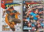 Edição nº 1 - HQ - História em Quadrinhos - DC - SUPERMAN (02): Os Novos 52!, nºs 0 e 1, com PÔSTER, datada de junho de 2012. Panini Comics Editora. Títulos de capa: "Os Primeiros Dias Em Metrópolis" e "E Mais: Supergirl!". Raramente encontrado com o pôster original, arte de Bryan Hitch, Paul Neary e Paul Mount.