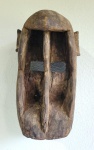 Arte Tribal Africana povos Dogon, Mali -  Máscara de cerimonial esculpida em madeira rústica. 30 x 19 x 22 cm.