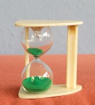 Marfim - Ampulheta temporizador em vidro com areia com guarnições em MARFIM Med.: