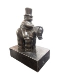 Fernando BOTERO - Escultura em bronze patinado representando Homem e Cavalo, assinada, base em grani