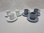 Lote de 6 xícaras de café em porcelana, sendo 2 modelos.