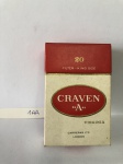 Carteira de cigarro CRAVEN `A` VIRGINIA. CRAVEN `A`. For 150 years, skill in the blending of costly Virginia tobacco has been a proud tradition of the manufac-turers of Craven `A`. This famous cigarette, named after the third Earl of Craven, a patron of C