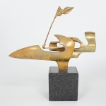 MELINDA - Maclaren de Ayrton Senna - escultura em bronze dourado e cinzelado com  base em mármore ne