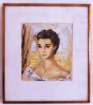 ENRICO BIANCO Lázio, Roma - Itália, 1918 -2013- " Retrato" guache sobre papel, assinado e datado no C.I.D 1956, coleção particular de Antonio Luiz Accioly Netto, emoldurado e envidraçado. reproduzido no livro "Bianco", editado por Léo Christiano , editorial de 1981, prefácio de Pietro Maria Bardi como está reproduzido no Tomo Obras documentadas página 189 tópico 289. Moldura no estado. Med. 47 x 42/28 x 25 cm.