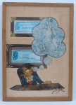 Jorge de Salles (1949-2010,Rio de Janeiro), " O sonho do capitalista", técnica mista sobre papel. Assinado no C.I.D e datado 1981. Emoldurado e envidraçado. NÃO ENVIAMOS PELOS CORREIOS. Med. 53 x 38 cm.