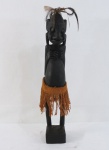 ARTE AFRICANA- Escultura em madeira ebanizada representando " Figura Tribal", Africa Séx XX. Med. 50 cm alt.