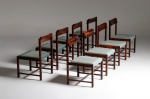 Tora Arquitetura - Brasil, C.1960 - Raríssimo, SELADO e fantástico conjunto de oito cadeiras em jaca