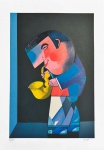 INOS CORRADIN, Saxofonista - Medidas - 70x50 cm - ACID - Sem moldura - Gravura original assinada
