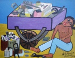 WALDOMIRO DE DEUS, Catador de bagulho - Óleo sobre tela - 40x50 cm - ACID E VERSO 2007