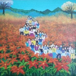 LOURDES DE DEUS, Procissão - Acrílica sobre tela - 30X30 cm - ACID  e VERSO 2006