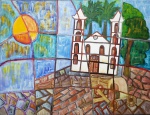 HELENA VASCONCELOS, O Santuário Velho Trindade - Acrílica sobre tela - 50x70 cm - ACIE e VERSO